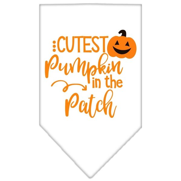 Mirage Pet Products Cutest Pumpkin in the Patch Screen Print BandanaWhite Large 66-426 LGWT